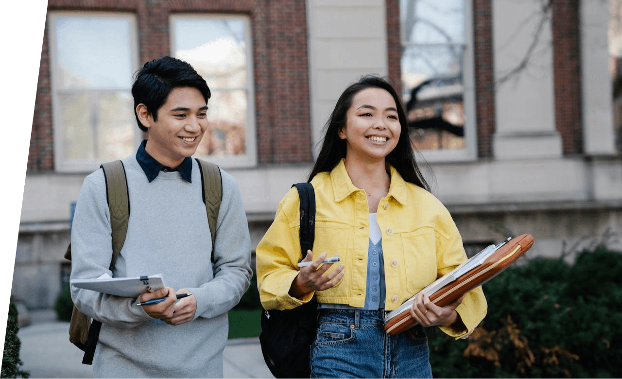 Picture of a male and a female student